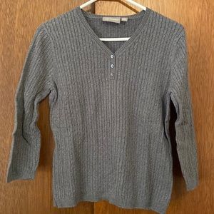 V-Neck cable sweater